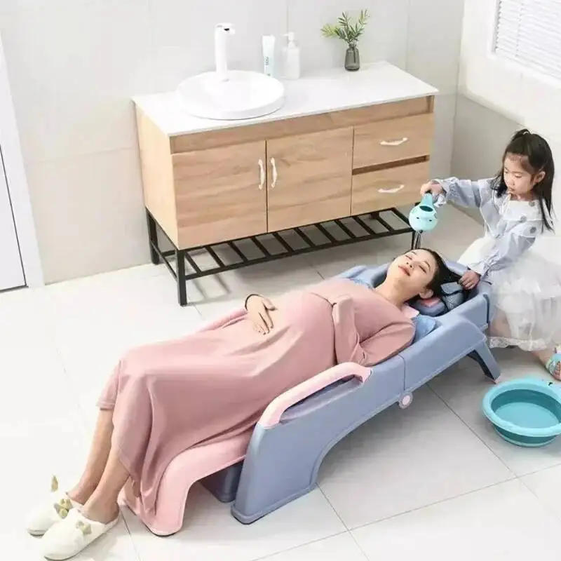 الأطفال البلاستيك الشامبو السرير طوي غسل الشعر كرسي الكراسي سبا حوض سرير تدليك فاخر Sillon Peluqueria صالون الأثاث #6