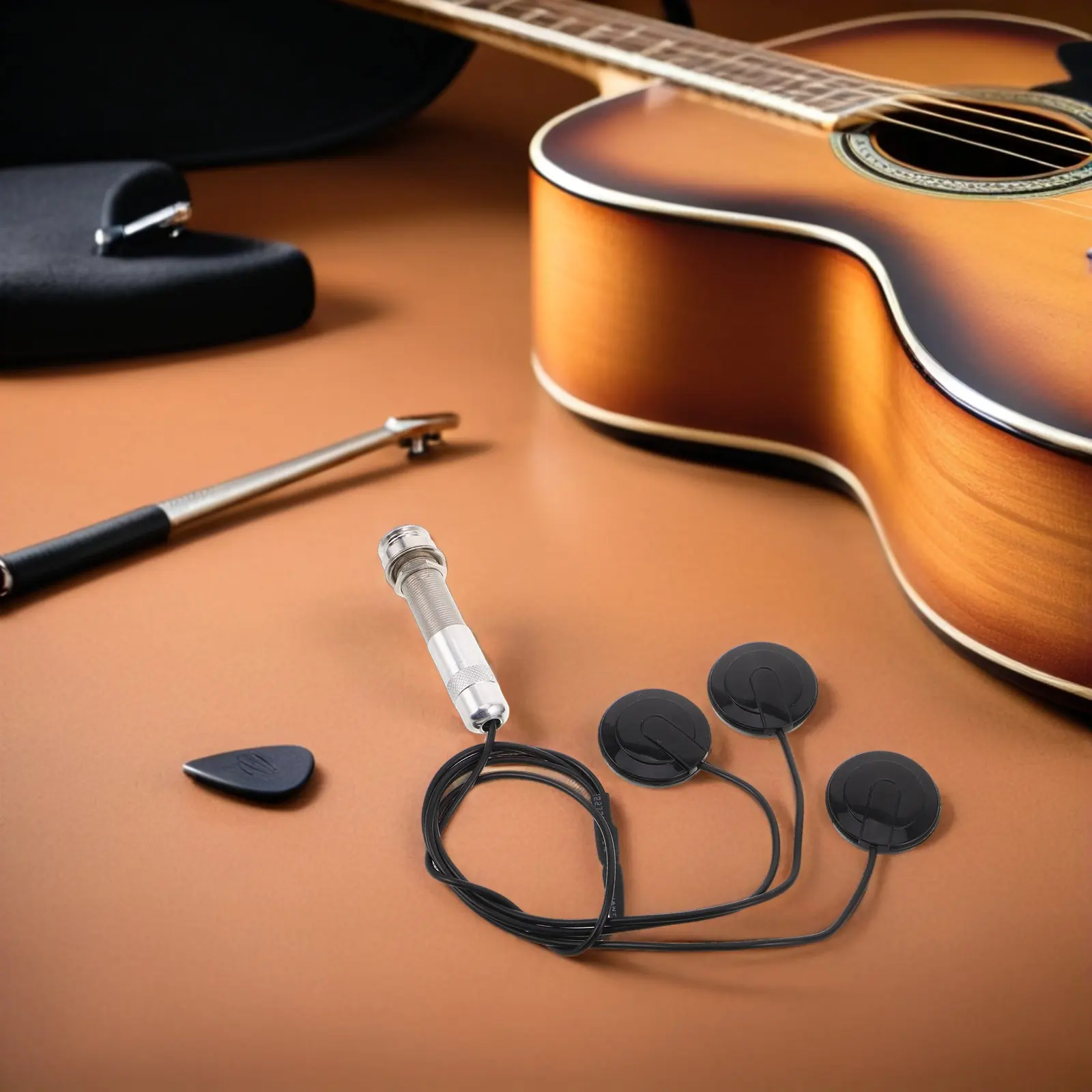 1Set Acoustic Guitar Pickup Piezo Transducer 3in1 Self Adhesive High Sensitivity Guitar Ukulele Mandolin Transducer Noise - view 4