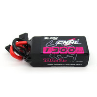 2 Packs CNHL Black Series 1300mAh 11.1V 3S 100C Lipo Battery with XT60 Plug