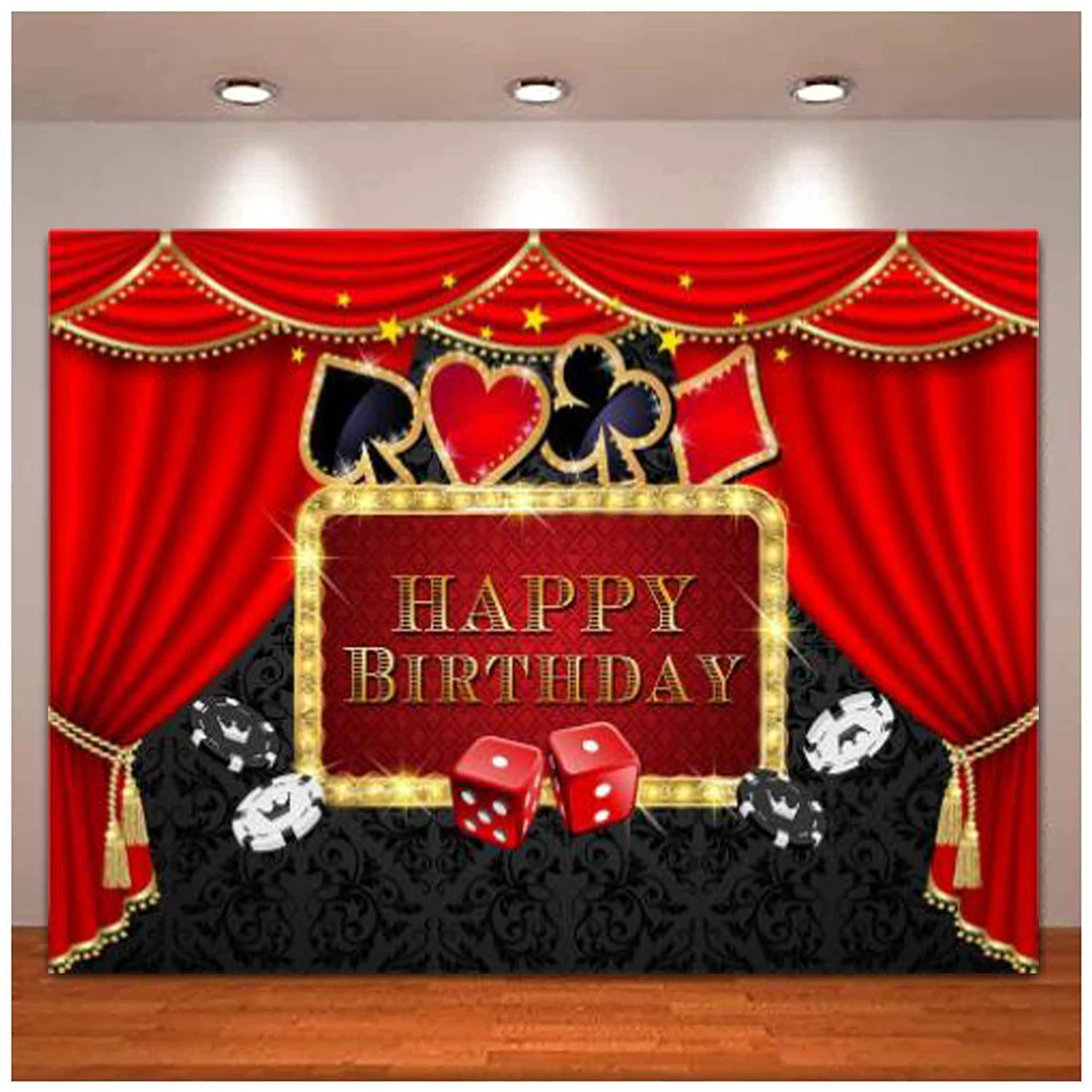 

Casino Party Background Poker Las Vegas Party Birthday Theme Casino Night Photography Backdrop Decorations Props Banner Poster