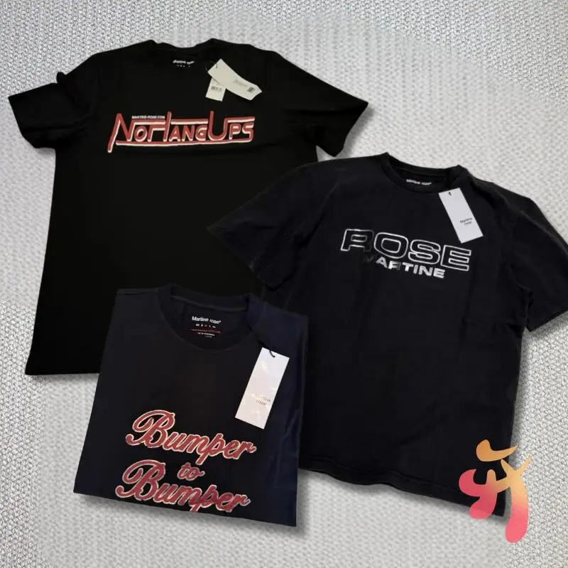 

Summer Unisex Short Sleeve Letter Print Martine Rose Tshirt Cotton Round Neck T-shirt Fashion Street Cleanfit Men Women Top Tees