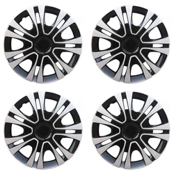 4pcs/set ABS 13 Inch Car Vehicle Wheel Rim Sliver Skin Cover Hub Caps R13 Racing Style Rim Center Cover Car Exterior Accessories