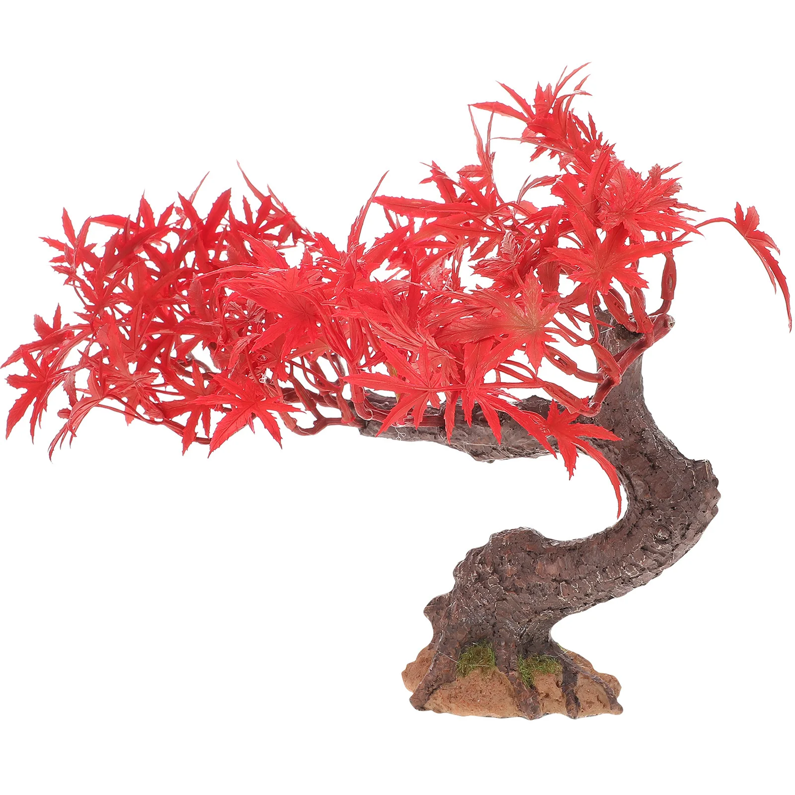 Mini Red Maple Tree Artificial Small Tree Decoration For Home Office Desk Sand Table Landscape Ornament Fake Plant