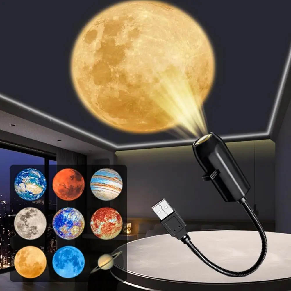 

2026 New USB Planet Projection Light Switchable Theme For Christmas Halloween Bedroom Background Decor