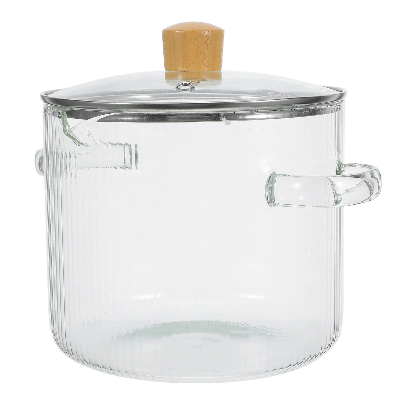 

Стеклянная кастрюля-сотейник с двумя ручками, 2.3 л, для приготовления супов, пасты, лапши, каш, термостойкая