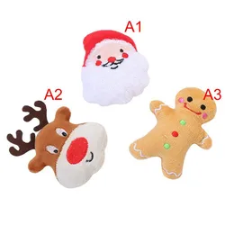 Pet Dog Toy Plush Chewing Toy Santa Elk Gingerbread Man Cat Dog Christmas Cartoon Dog Toy Puppy Teething Toys Pet Supplies