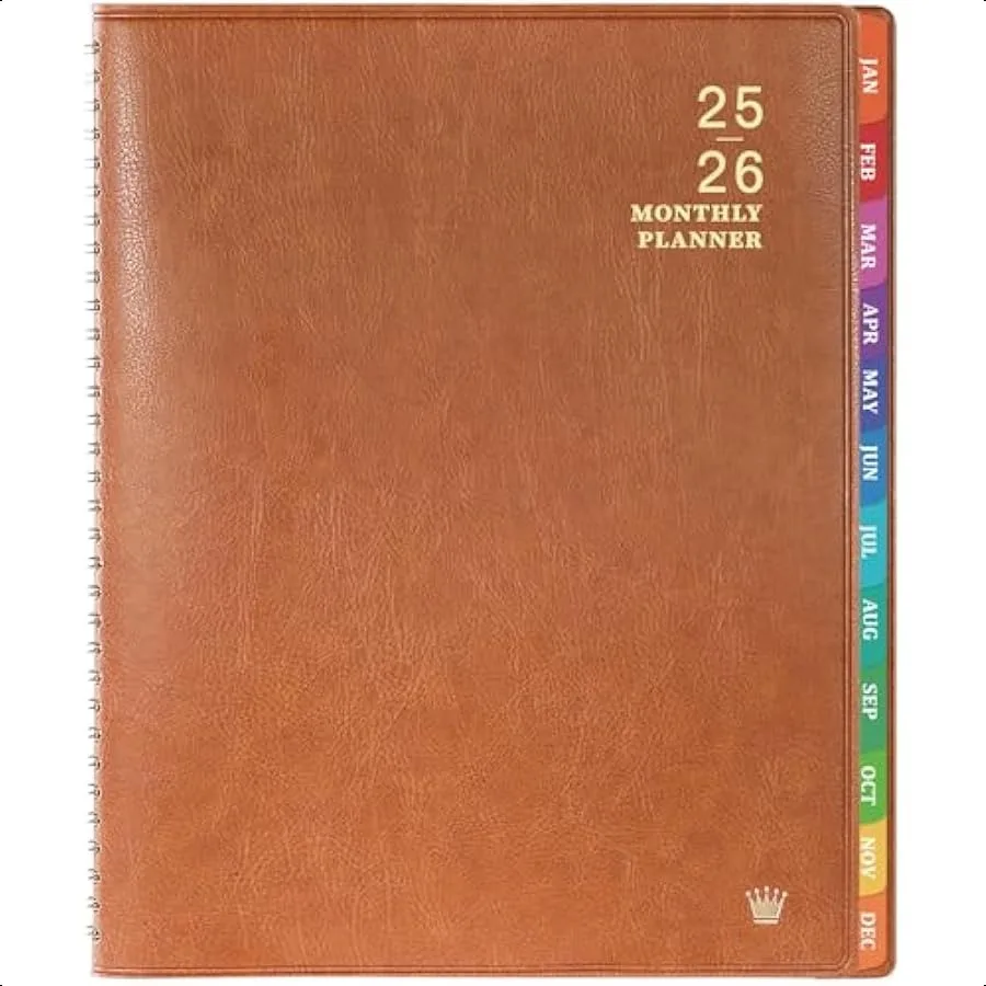 

20252026 Monthly Jul. 2025 Dec. 2026 20252026 Calendar 18 Months Faux Leather 8.86" x 11.4" 15 Notes Pages Strong TwinWire Bi
