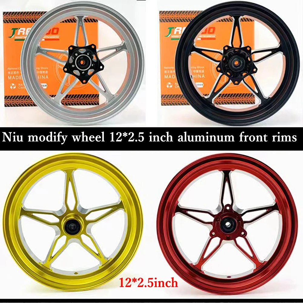 12*2.5 inchⅹ3Hole/5Hole CNC Forged Aluminum Wheel Hub Front Rim  For Niu Electric Scooter N1S/NGT/U+B/UQI /U1 Front Wheel Modify