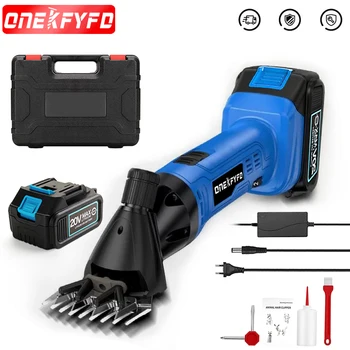 Onekfyfd Schafs chere elektrische 6-Gang 13 Zähne Rasier fell wolle in Schaf ziegen rindern mit Plastik box für Makita 18V Batterie