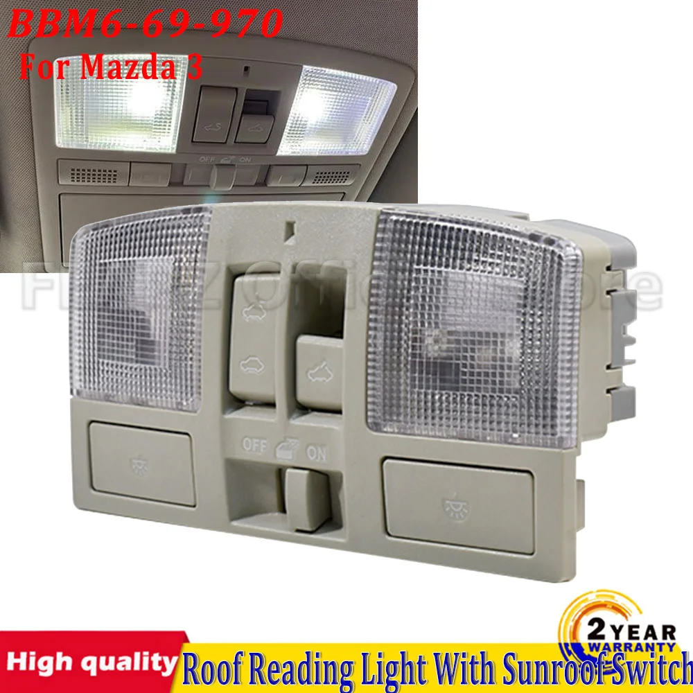 

Пластиковый корпус в сборе с фонарем для чтения на крыше, включая переключатель люка на крыше Bbm6-69-970 для Mazda 3 2010-2013, внутренний светильник на крыше