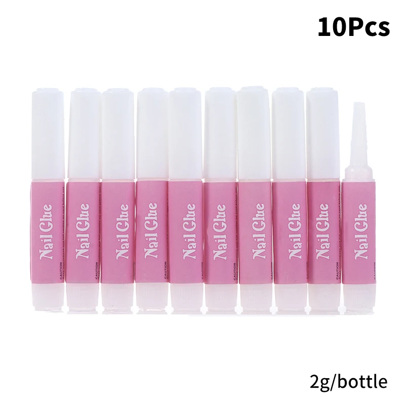 10Pcs 2g Mini False Nails Glue Super Strong Professional Nail Glue Long Lasting Net Press On Nails Fake Adhesive Glue