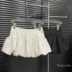 Women's Clothing Short Puff Skirt Women's Fashion All-Match High Waist Anti-Exposure Bubble Bud Skirt Summer 2024