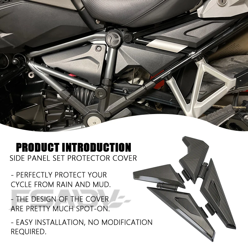 Carbon Black Side Panel Set Protector Guard Cover ProtectionFor BMW R 1250 GS Adventure R1200 GS ADV R1200GSA 2013-2023 2022