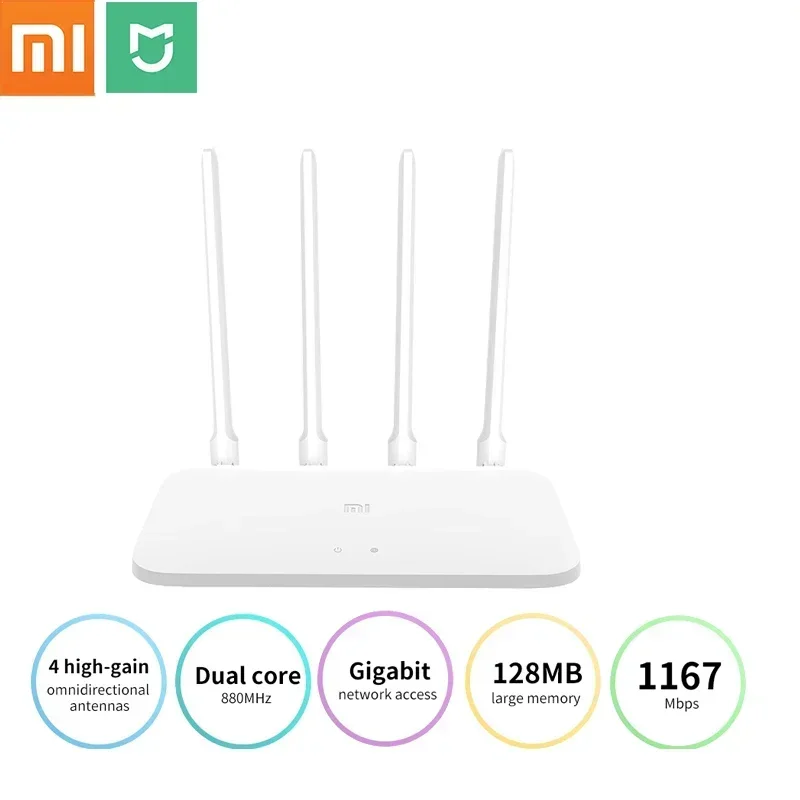 Xiaomi Router 4a Gigabit Edition 1000m 5ghz 2.4 Ghz Wifi Rom 16mb Ddr3 64mb 128mb High Gain 4 Antennen Fernbedienung Mi Home App
