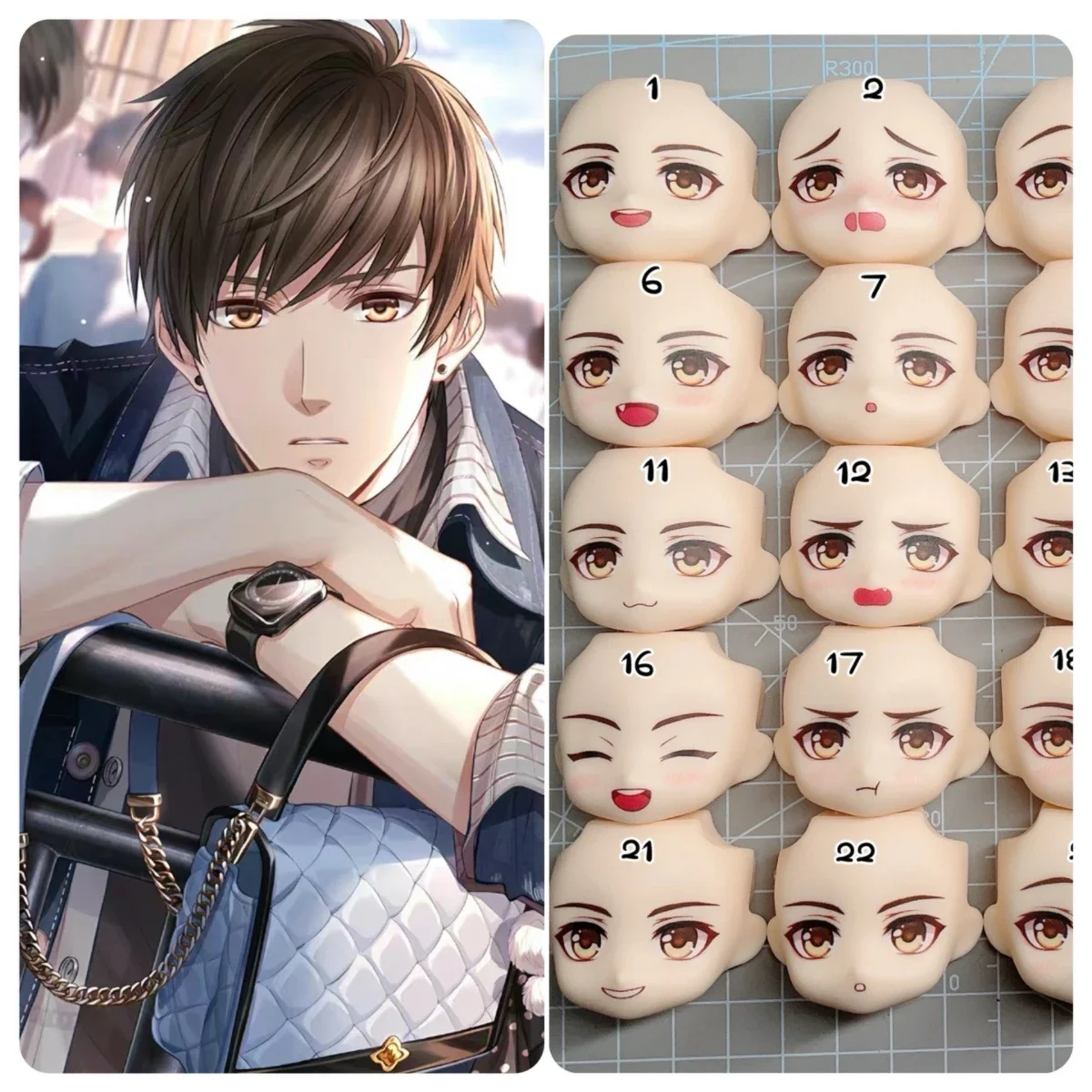 

Anime Gavin、ハク Ob11 Face EVOL×LOVE GSC 1/12 Doll Handmade Water Sticker Faceplate Game Cosplay Toy Accessories