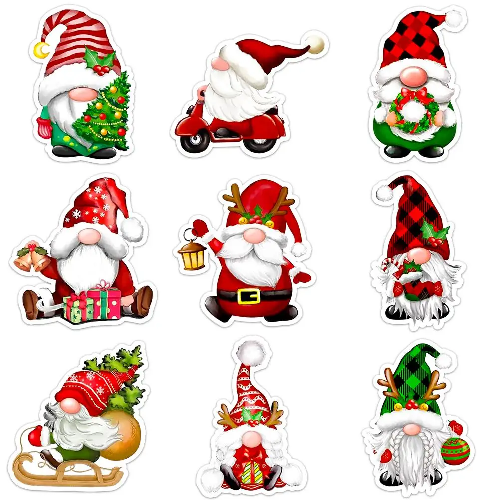 5Pcs Merry Christmas Gnome Acrylic Flatback Planar Resins DIY Gift Crafts Jewelry Accessories Ornaments DIY Crafts Supplies