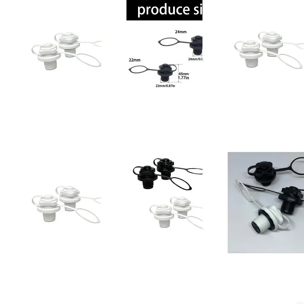 Inflatable Watercraft Valves Replacement, Threaded Plastic Air Valves With Retained Cap for Kayaks Equipment Care and Handling