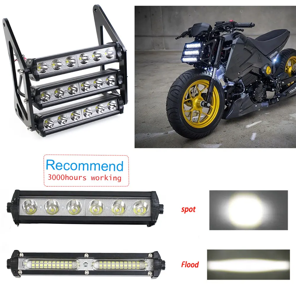 Motorcycle Headlight Headlamp Light Waterproof Front Fork Light Lamp With Bracket For Honda Grom MSX 125SF Ducati Venom MSX125