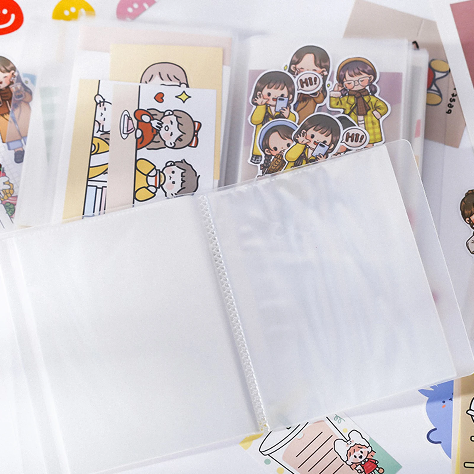 

Portable PP Material Business Cards Holder Book Rounded Corner Multi-functional Cards Organizer Lightweight for Notes Receipts