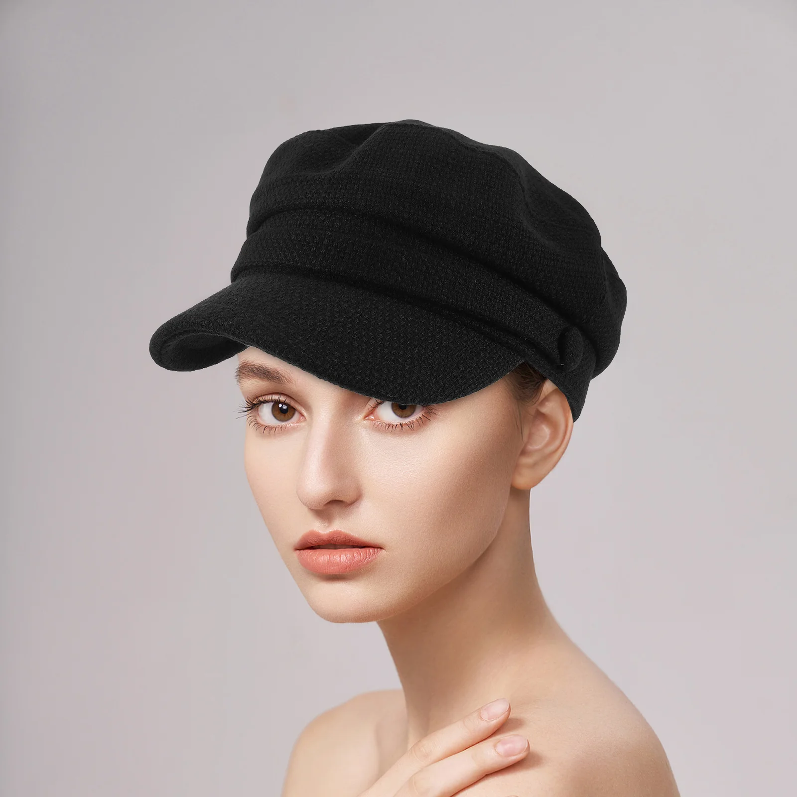 

Beret Dress Hats for Women Octagonal Cabbie Cap Girls Black Newsboy Driving Woman