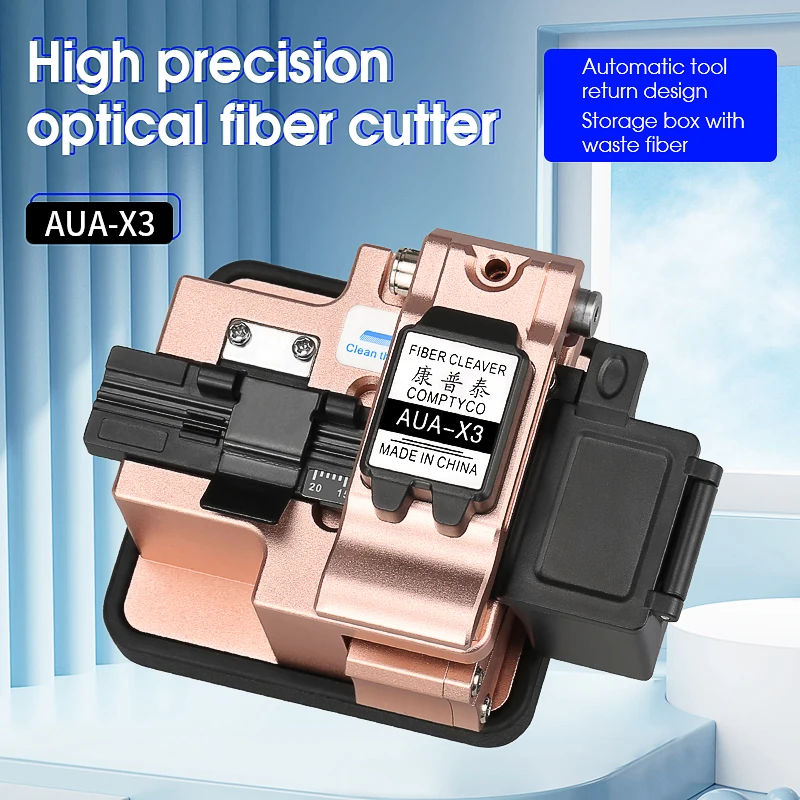 COMPTYCO AUA-X3 Fiber Cleaver FTTH Fiber Optic Cable Cutting Tool Cold Connection/Fusion Splicing Fiber Cutter Automatic Return