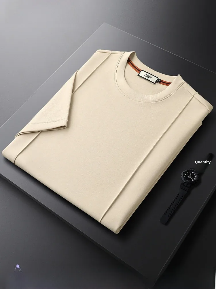 

Slim Fit round Ne ort Sve Men's T-irt Light Weight Breathable Anti-Wrinkle Smooth Qui Dry Summer Faion Urban Sle