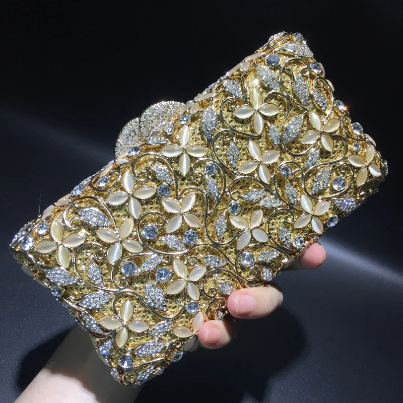 

Diamond bag empty metal crystal dinner bag handmade diamond-encrusted women's bag