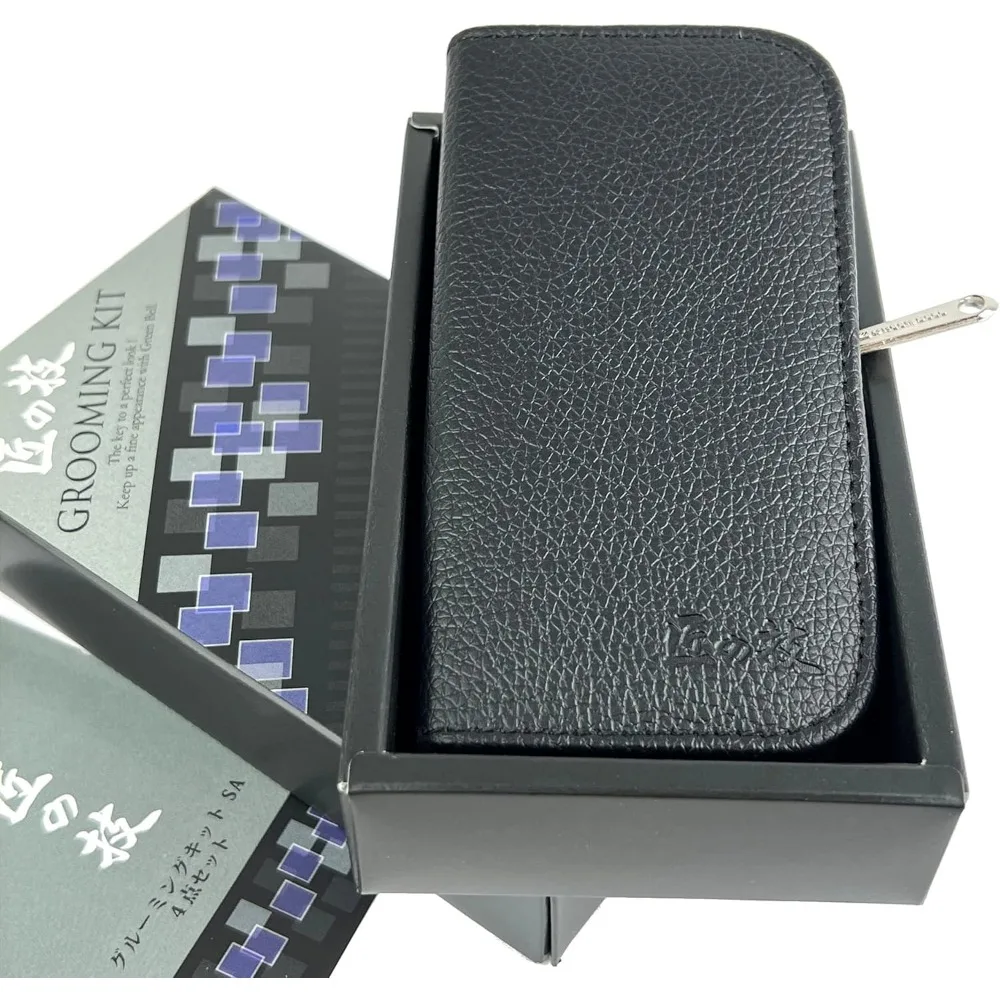Green Bell Takumi No Waza 4-delige set Verzorgingsset Nagelverzorgingshulpmiddelen met reisetui voor heren Dames Manicure Pedicure Nagelknipper