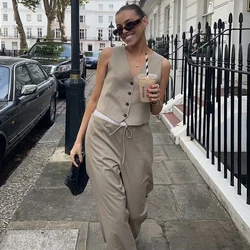 Pants Set Women's Summer 2024 New Suits Chic Commuter 2-piece Set Fashion Street Elegant Women Pants 2-piece set