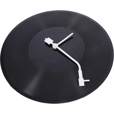 Vinyl Record Wall Clock Retro Phonograph Record Style Wall Clock Household Decorative Wall Hanging Clock For Room Bedroom