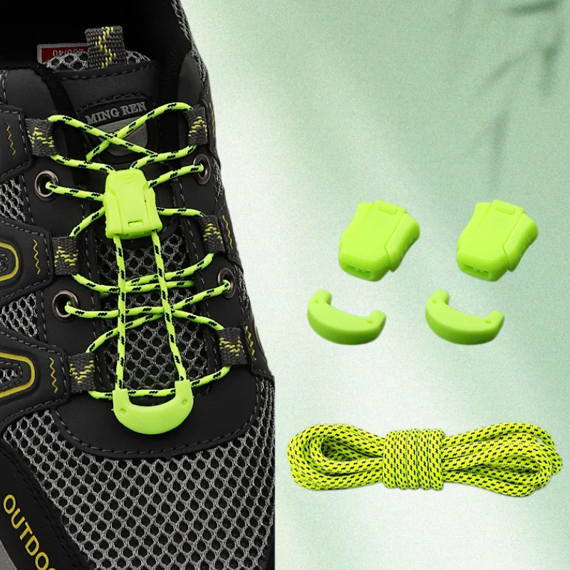 Gestreifte Schnürsenkel ohne Binden für Sneaker, Tennis und Laufschuhe, runde Lazy Laces ohne Bänder, Unisex, für Erwachsene und Kinder, Schuhzubehör