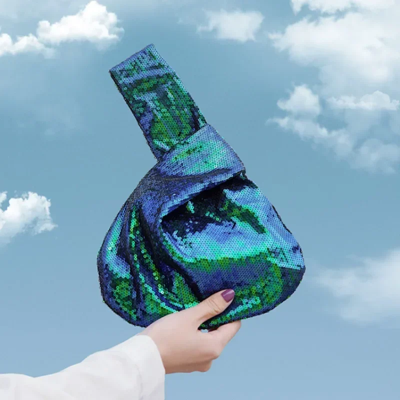 Bolso de mano de noche Reversible con lentejuelas para mujer y niña, bolso pequeño con purpurina para muñeca, bolsos de diseñador de lujo 2023