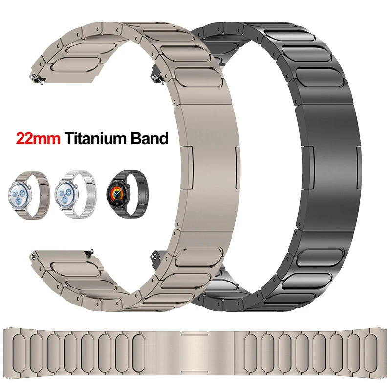 Pulseira de Titânio para Huawei GT6 GT6 Pro 46mm, Pulseira de 22mm para Huawei Watch 5/4 Pro, para Amazfit Balance, Amazfit GTR 4 3 2