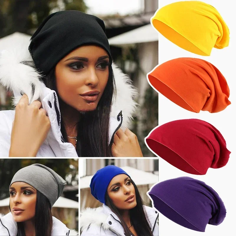 Cotton Slouchy Beanie Hip-Hop Soft Running Dwarf Hats Confinement Chemo Caps for Women Men Ski Baggy Beanies Skullies