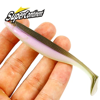 YENI Süper Kıta ShadTeez T-kuyruk 50mm 70mm 100mm Pike Zander Predator Balıkçılık 3d gözler Yumuşak cazibesi Balıkçılık lures