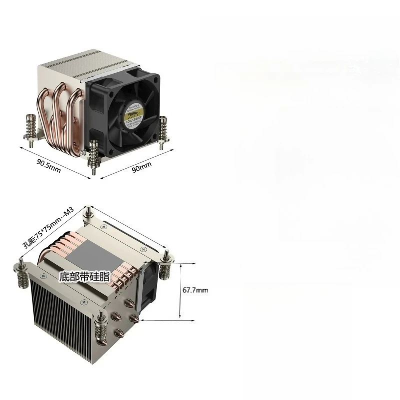 R65 1200/115X, 8000 RPM, 5 heat pipes, compatible with CPUs under 180W power consumption