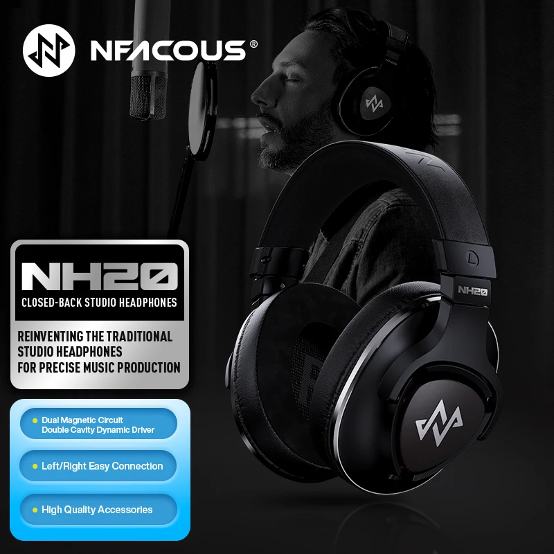 NF ACOUS NH20 closed-back studio/monitor headphones feature a dynamic driver design for precise sound quality