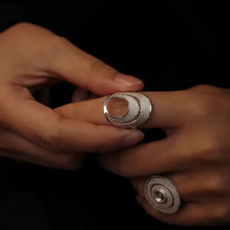 GANPUP Weihnachts-Rentier Schneeflocken Verstellbarer Ring für Frauen Einzigartiges Design Fingerring Punk-Schmuck Party-Geschenk anillos mujer – Detail 6