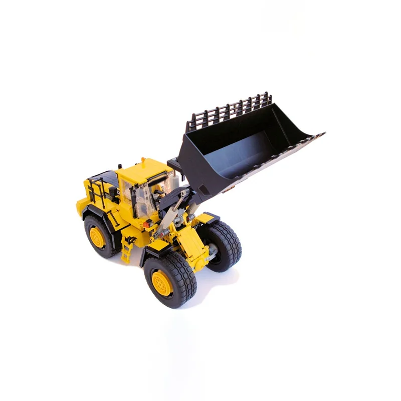 1568 قطعة لودر عجل أصفر وحدات اللبنات نموذج لتعليم الأطفال لتقوم بها بنفسك تجميع عرض لعبة هدايا عيد الميلاد وعيد الميلاد