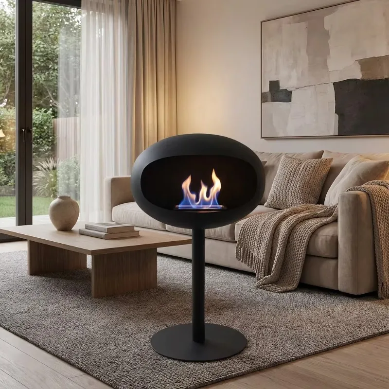 

【Fashionable】Sleek Mono-ped Freestanding Fire Pit with Steel Base Perfect for Gatherings & Ambient Use