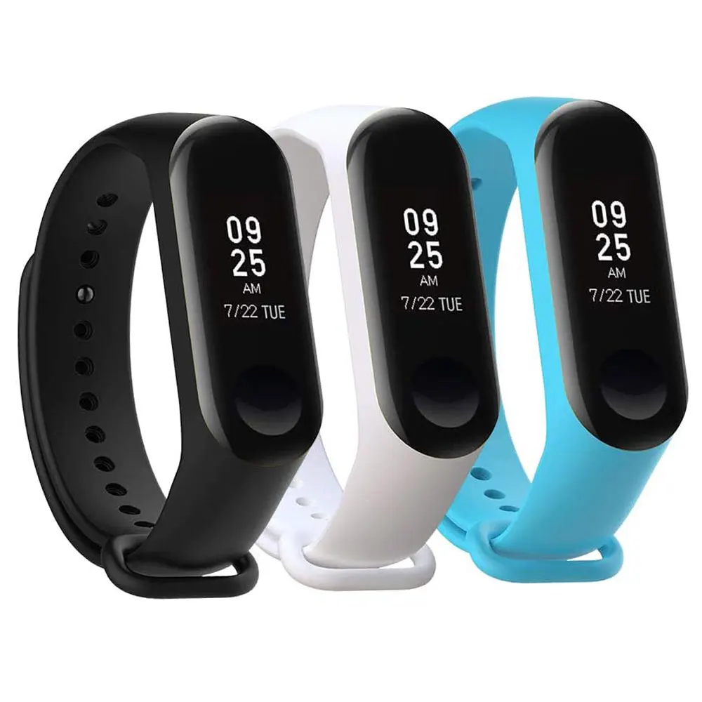 3PCS Soft Silicone Strap For Xiaomi Mi Band 3 4 Smart Bracelet Band Replacement Strap For Xiaomi MiBand 4 3