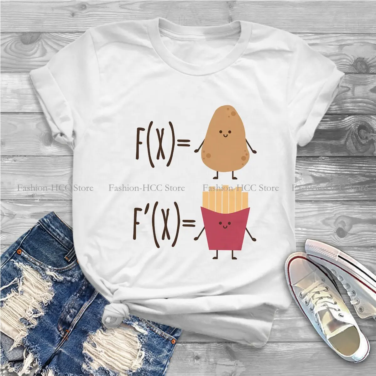 The Derivative Of A Potato Round Collar Polyester TShirt Math Original T Shirt Woman's Clothes Individuality