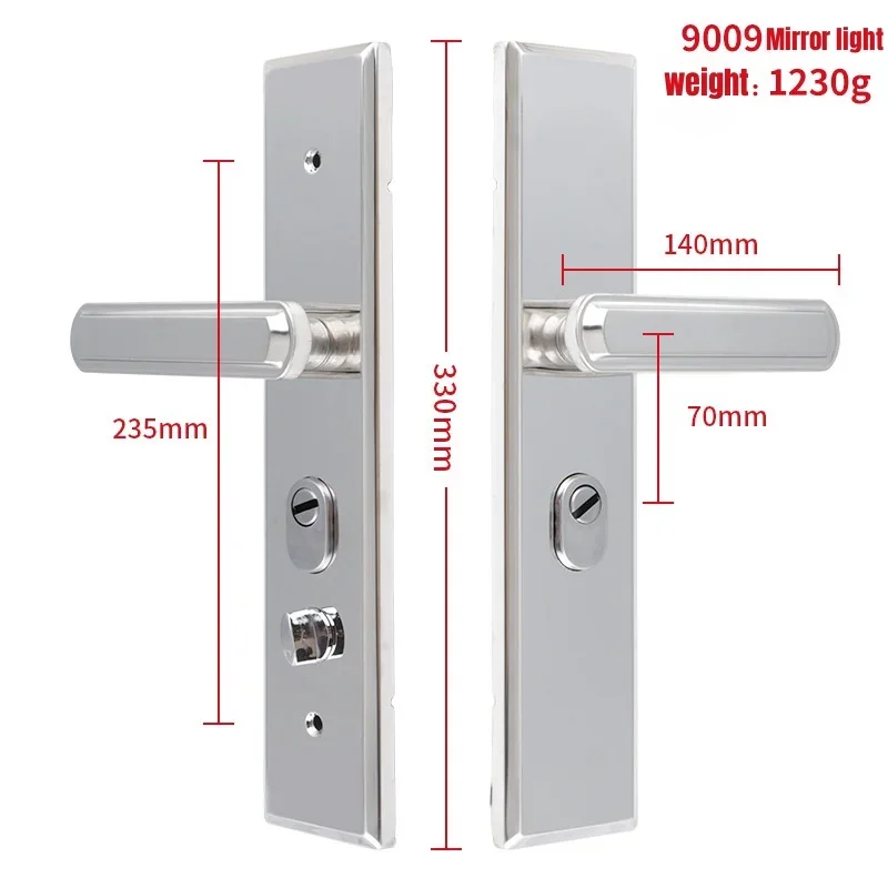 Universal Household Entry Door Lock Set, espessamento Multifuncional Anti-Roubo Maçaneta, painel de hardware