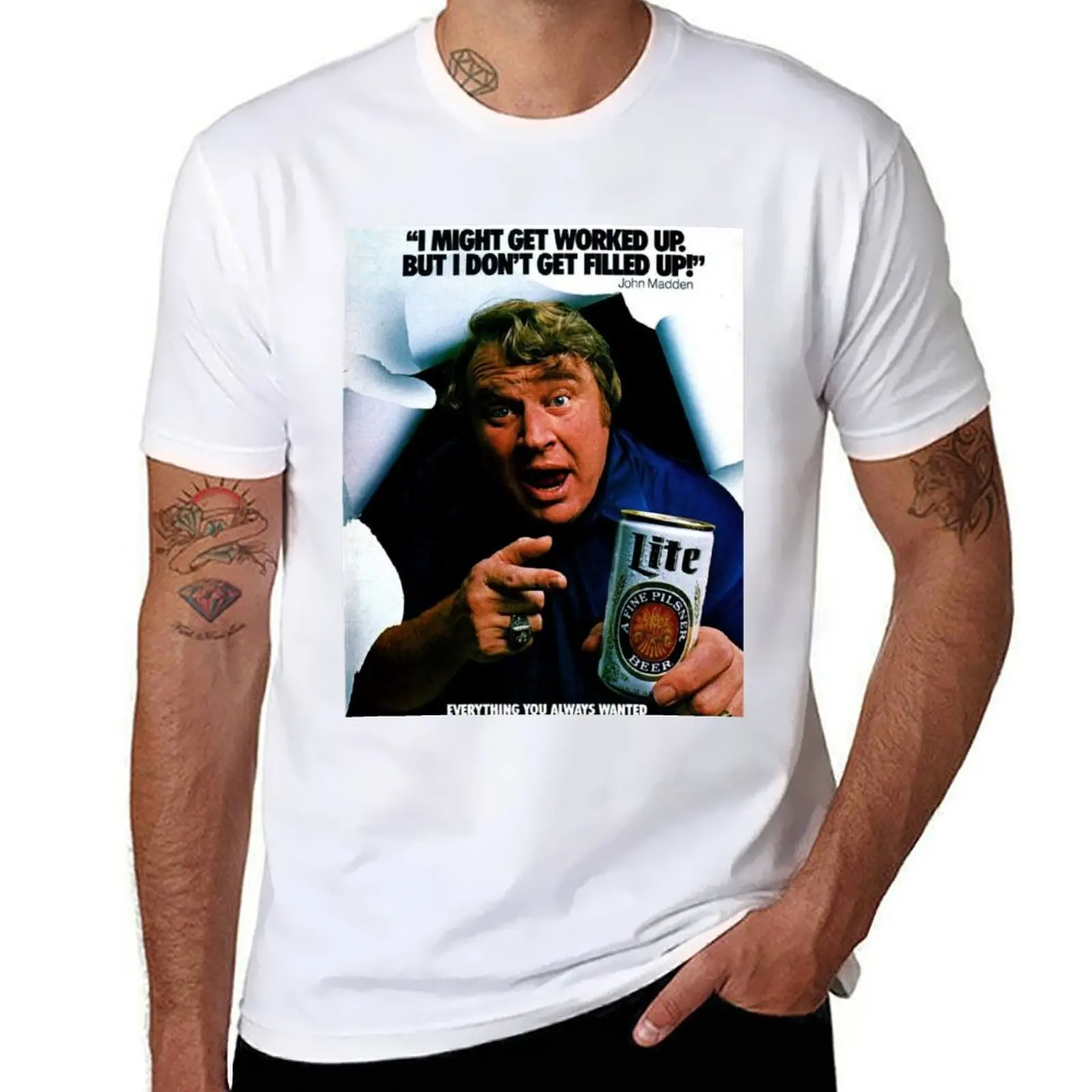 

Футболка john madden, забавные футболки, мужские футболки для мужчин, облегающая футболка
