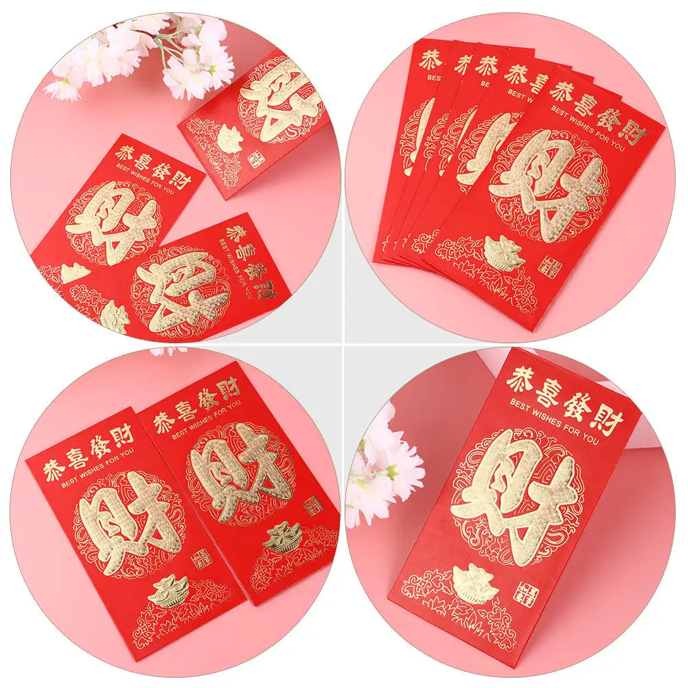 

120Pcs Chinese Style Red Packets Gold Foil Paper Red Envelopes Decorative Money Packets for New Year Ceremony Money Packet