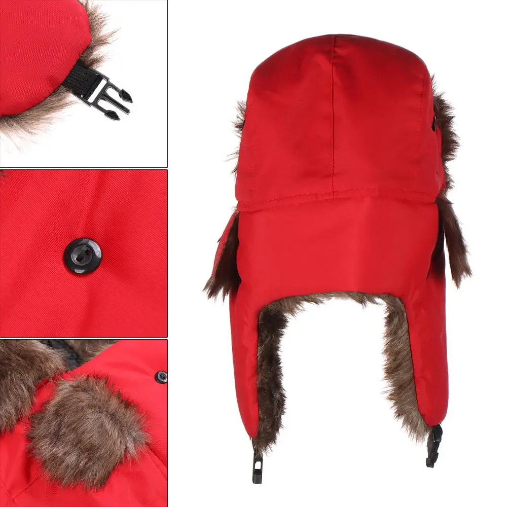 Men Women Trapper Earflap Winter Cap Ski Hat Winter Hats Russian Ushanka