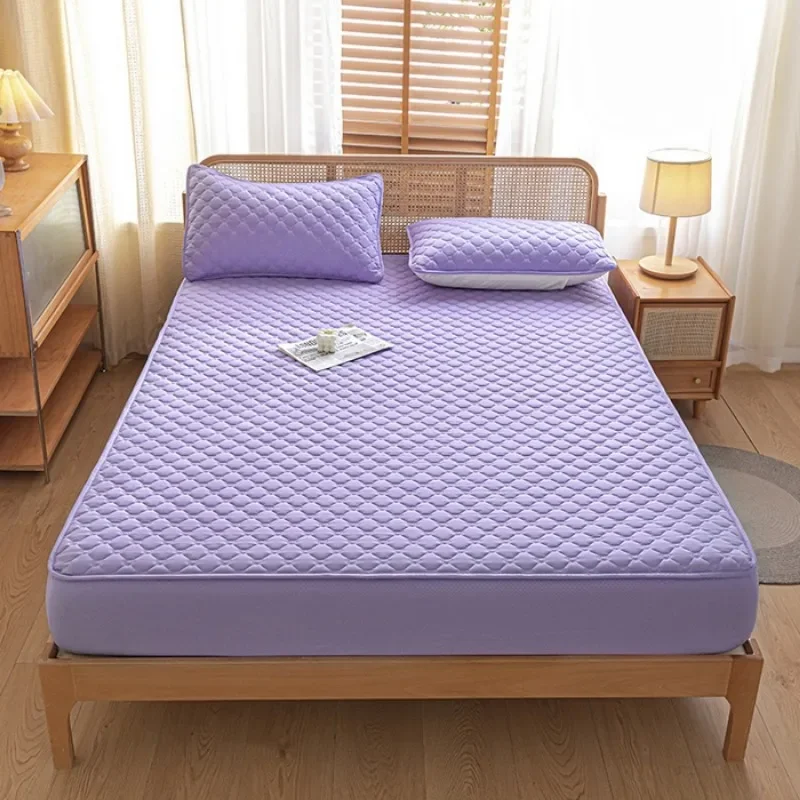 

Waterproof Cotton Fitted Bed Sheet Anti-mite Mattress Protector Soft Breathable Mattress Cover Queen Fitted Sheet 140/160*200cm