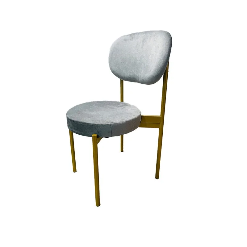 Modern simple fabric iron spray paint dining chair, fashionable home wedding banquet dining chair, dining chair