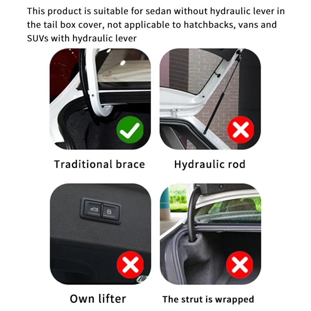 2pc Car Trunk Lid Lifting Spring Auxiliary Spring with Remote Open Device Automatic Adjustable Flexible for Vehicle Tailgate