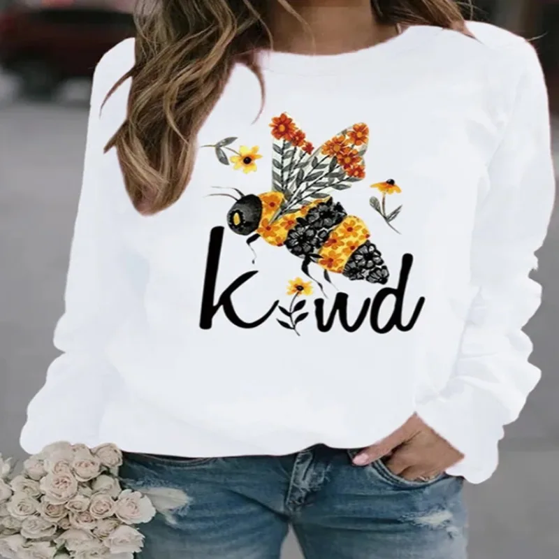 Crew-neck Hoodie Fashion Print Instagram Owl Pullover Base Sweatshirt Streetwear Women Clothes Sweatshirts
